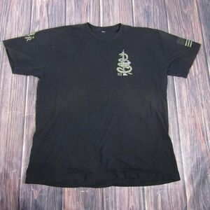 Warrior XII Shirt Mens Large Black Molon Labe Snake Rifle Flag Tactical